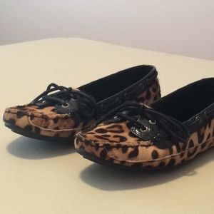 Sebago Size 8 Leopard print boat shoes